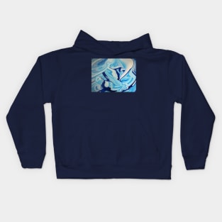 Blue Swirl Paint Kids Hoodie